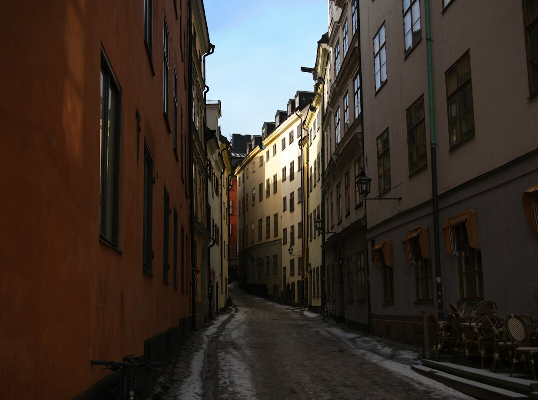 Old city street with historic buildings