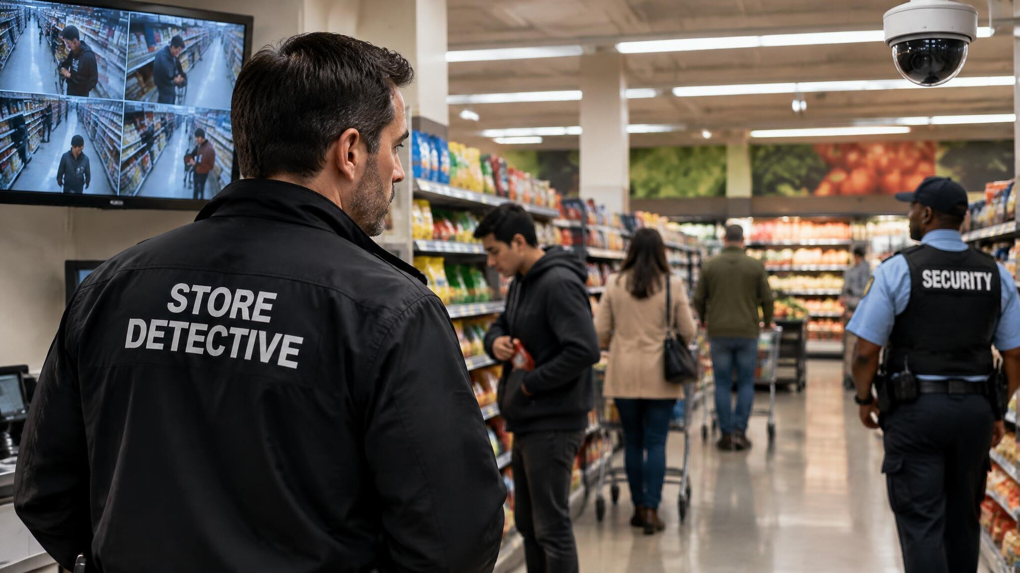 store detective observing customers